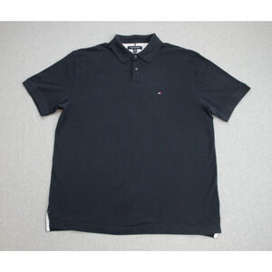 Tommy Hilfiger Polo Shirt Mens XL Navy Blue Regular Fit Stretch Cotton Blend